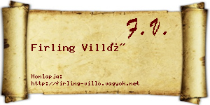 Firling Villő névjegykártya